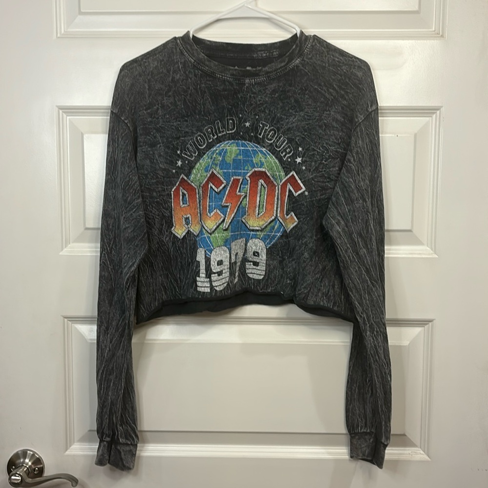 AC/DC Graphic Cropped Long-sleeve Tee